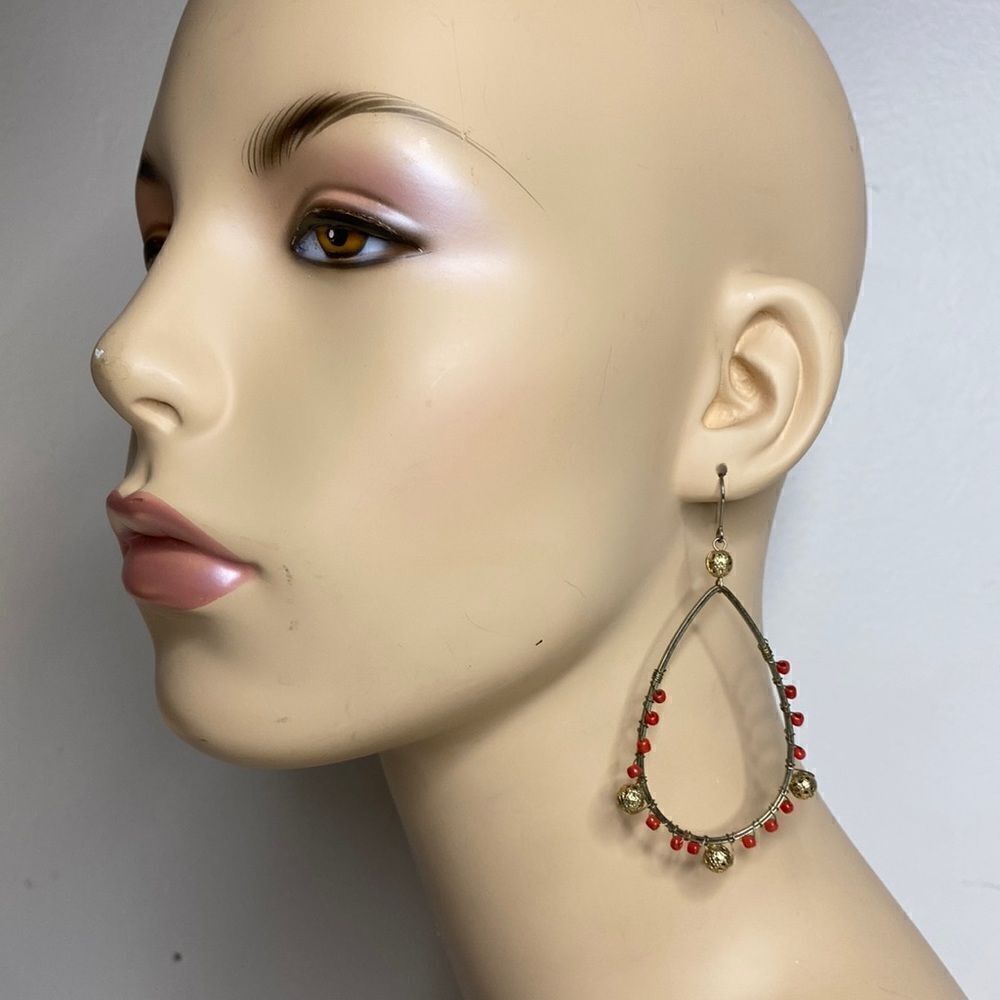 Boho Dangle Teardrop Hoop Earrings